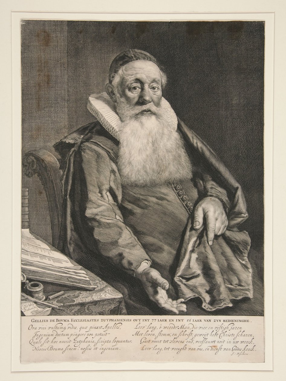Gellius de Bouma, evangelisk præst i Zutphen af Cornelis Visscher