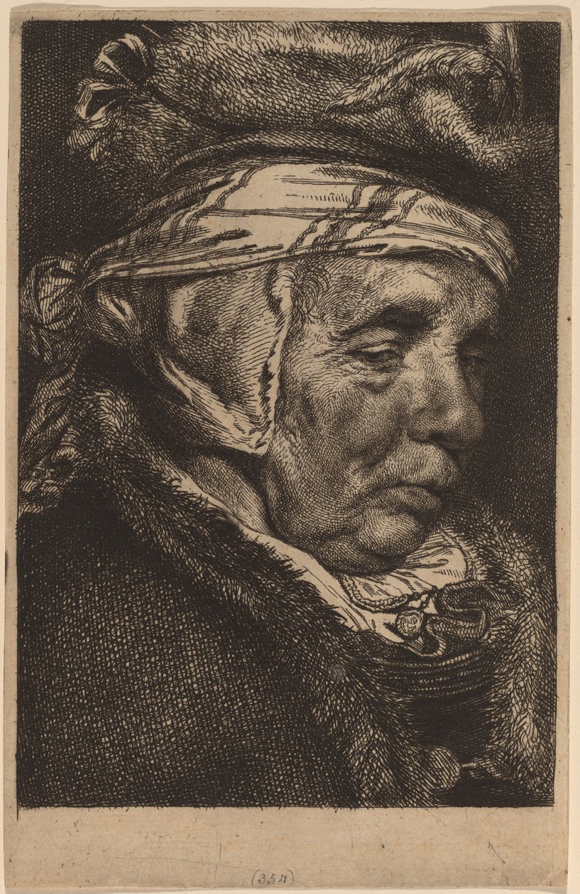 Hoved af en gammel kvinde (Visschers mor) af Cornelis Visscher