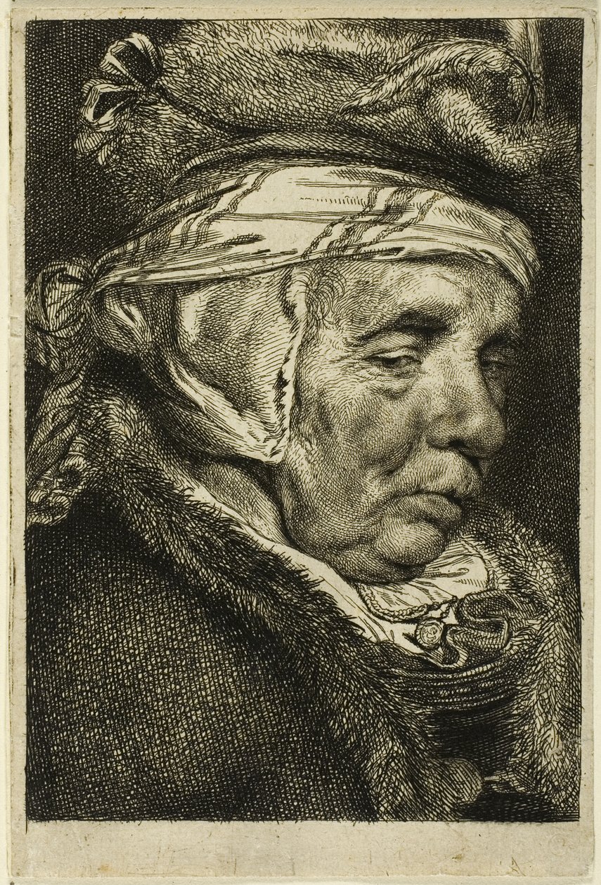Hoved af en gammel kvinde af Cornelis Visscher