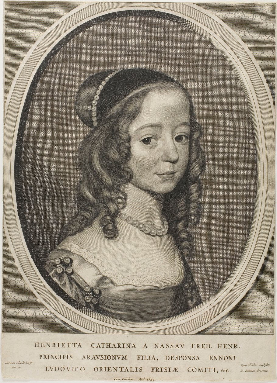 Henrietta Catharina, prinsesse af Orange Nassau, fra Ni portrætter af Cornelis Visscher