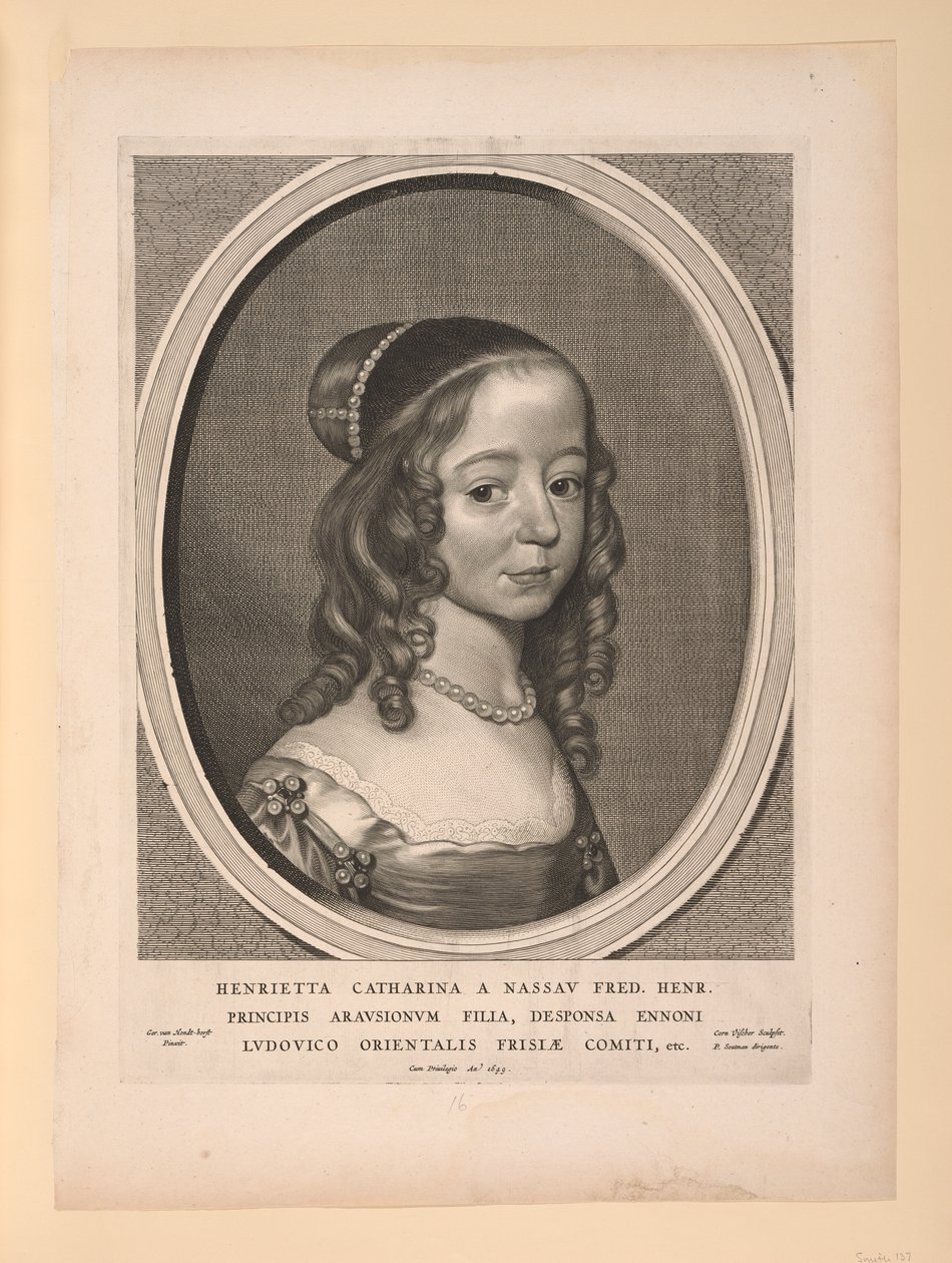Henrietta Catharina, prinsesse af Orange Nassau, fra Ni portrætter af Cornelis Visscher