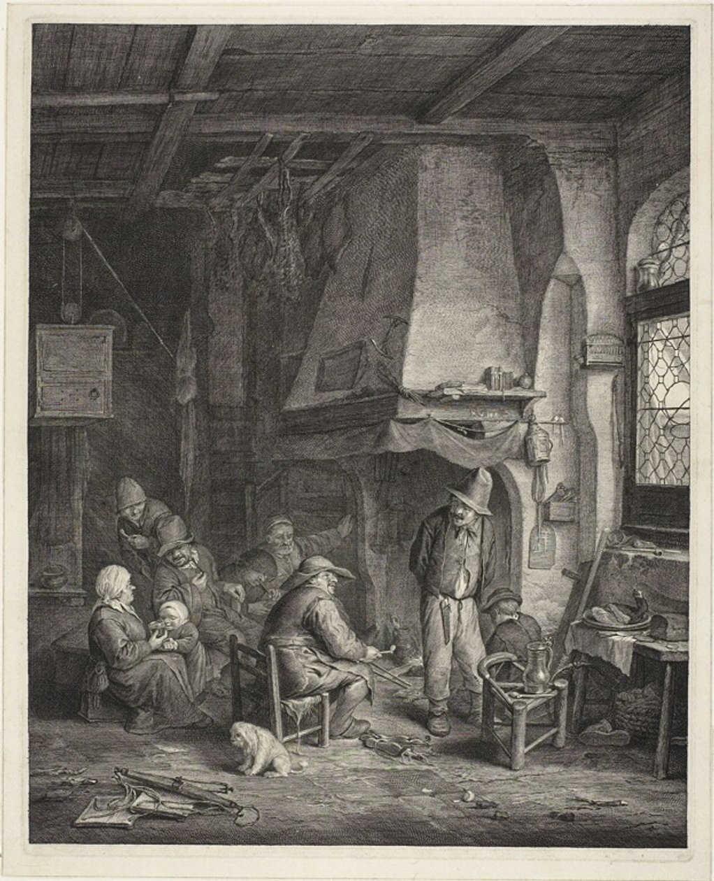 Interiør i en kro, kaldet "The Skaters" (Skaterytterne) af Cornelis Visscher