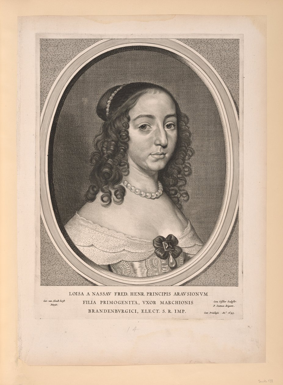Louise Henrietta, prinsesse af Orange Nassau, fra Ni portrætter af Cornelis Visscher