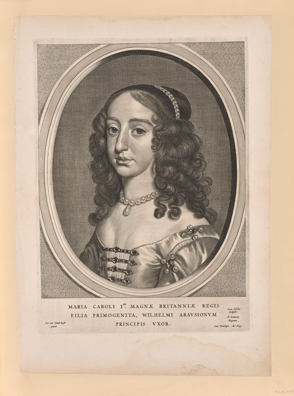 Mary Stuart, hustru til William II, fra Ni portrætter af Cornelis Visscher