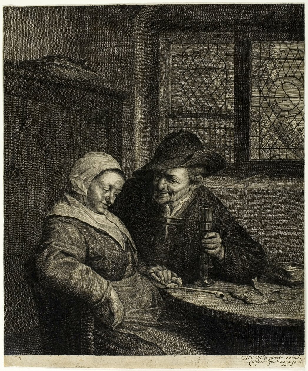 Gammel mand og kvinde af Cornelis Visscher
