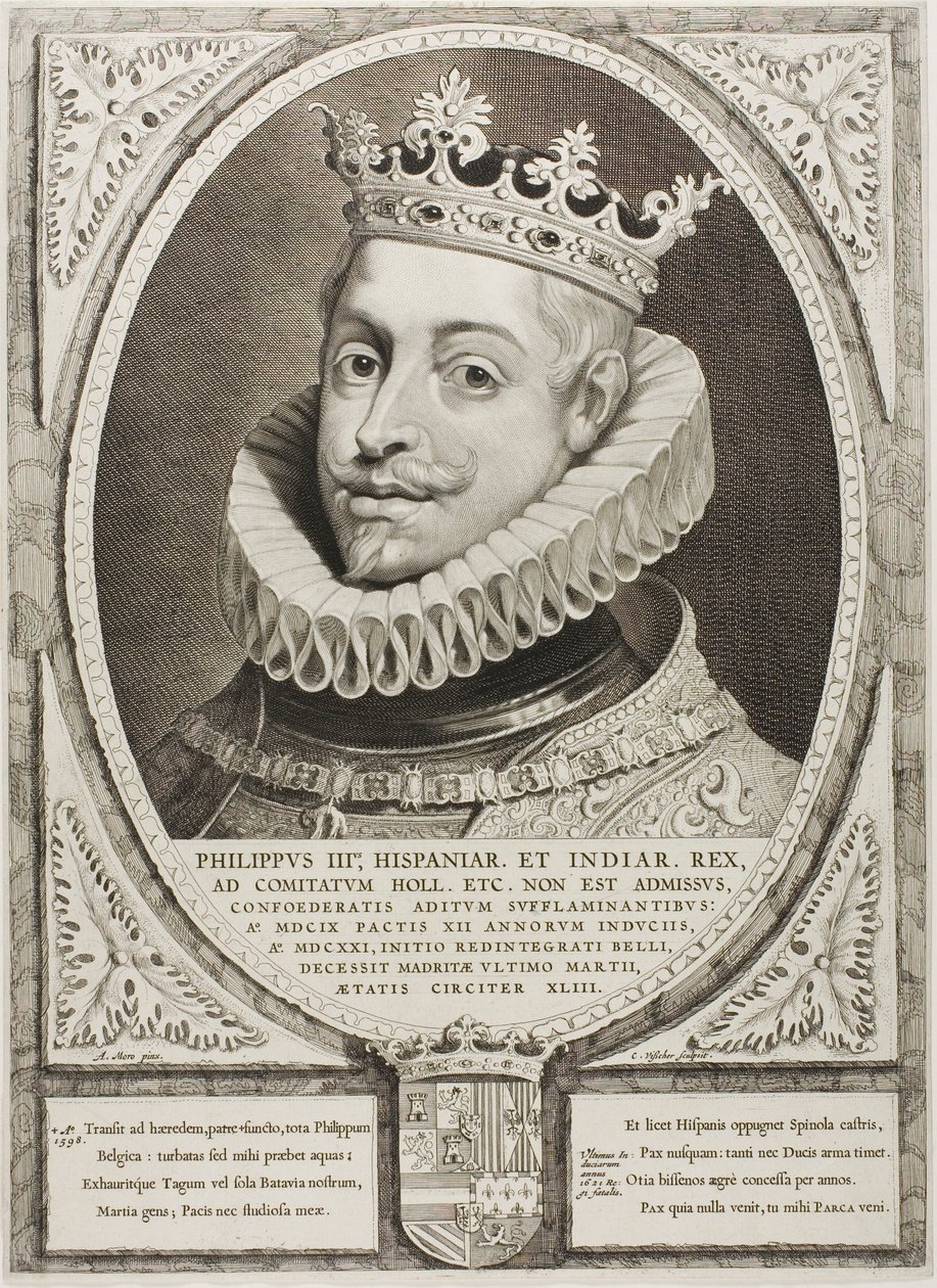 Philip III, konge af Spanien, fra Principes Hollandiae, Zelandiae, et Frisiae af Cornelis Visscher
