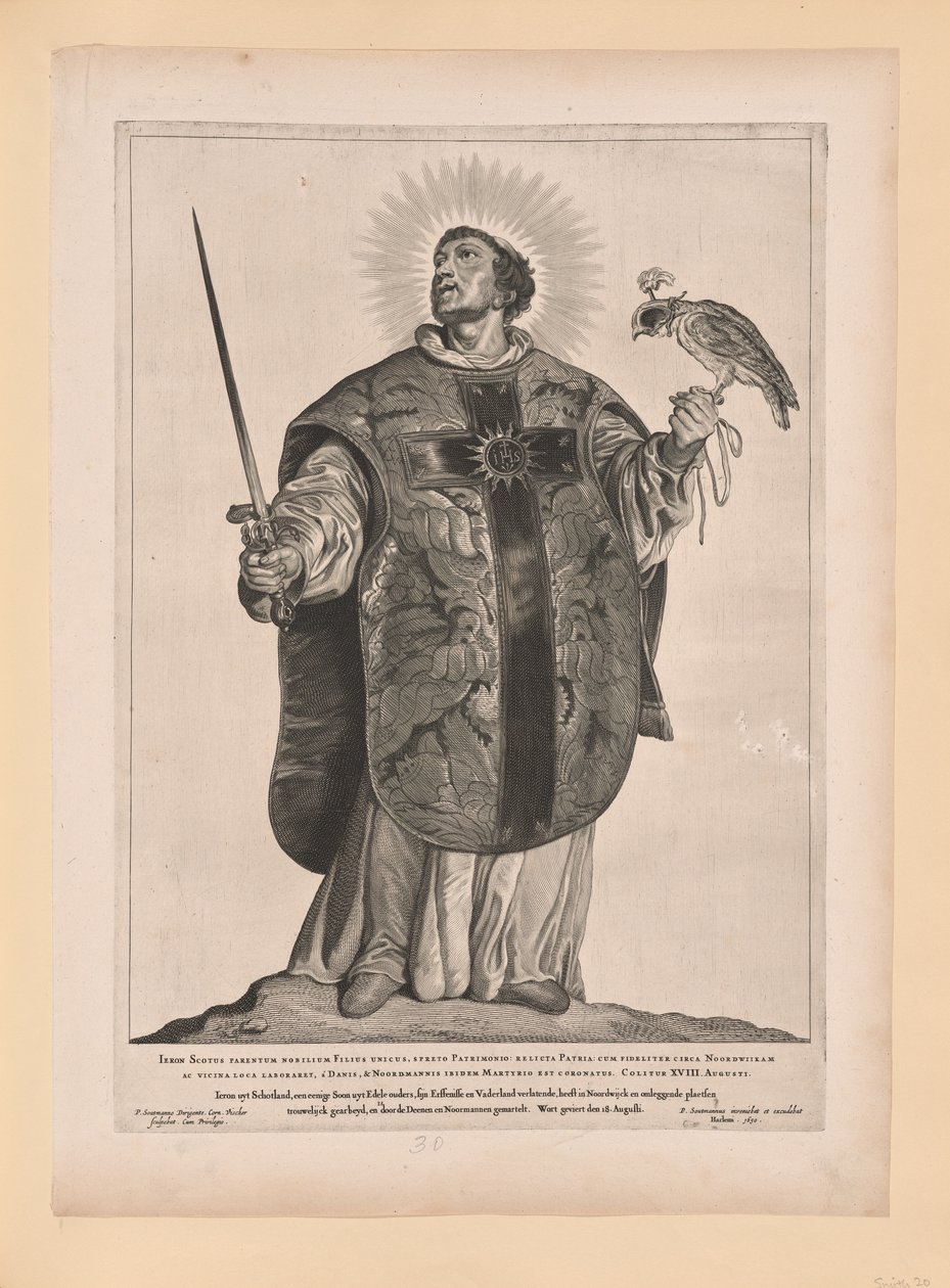 Sankt Adalbert af Egmond, fra Helgener i det nordlige og sydlige Holland af Cornelis Visscher