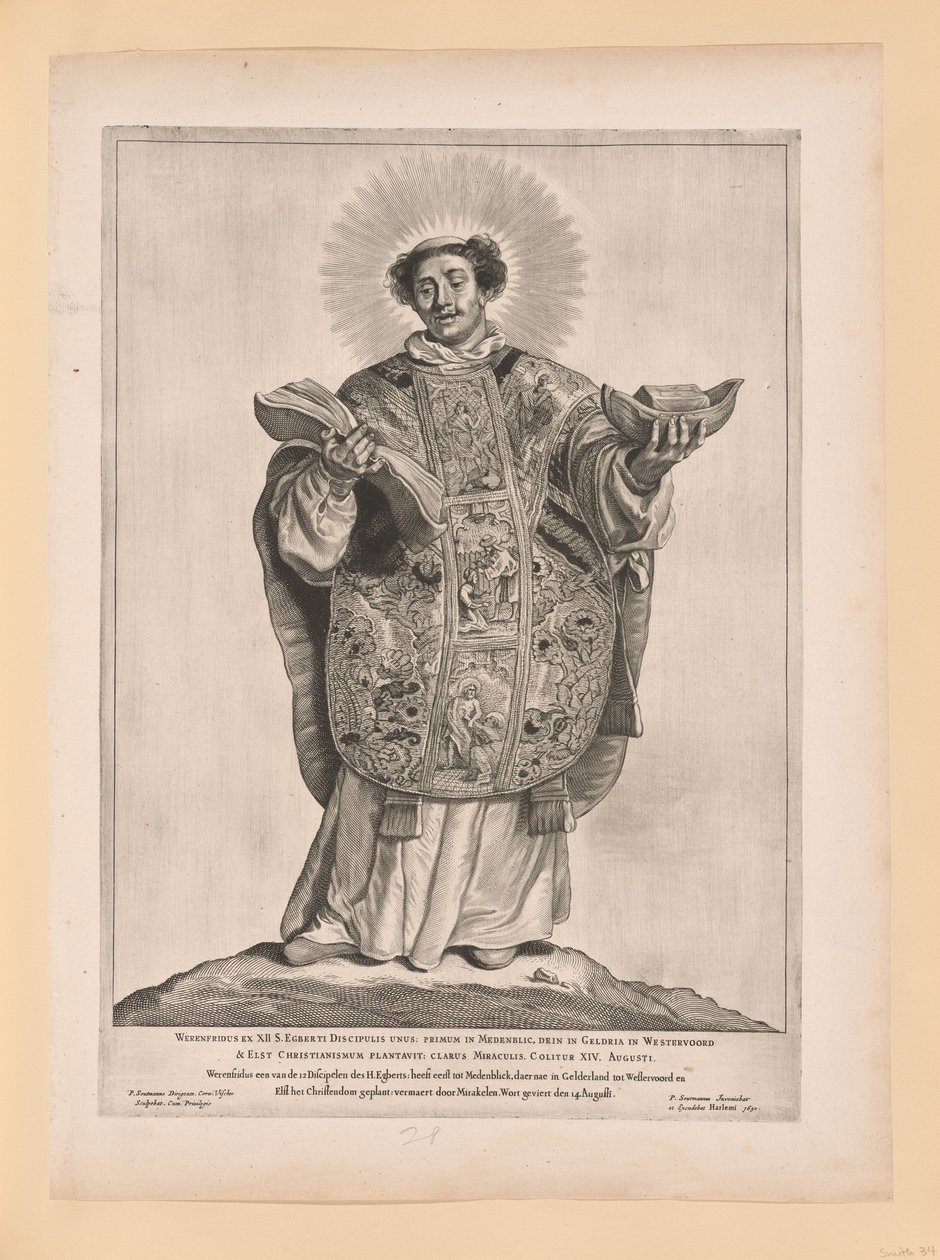 Saint Lebuin, fra Helgener i det nordlige og sydlige Holland af Cornelis Visscher