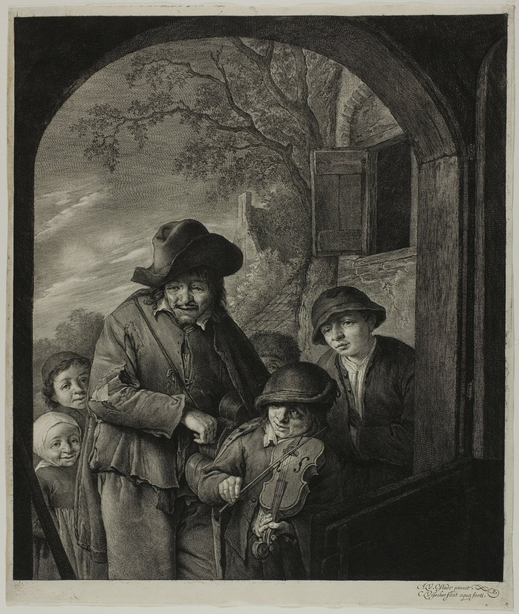 Hurdy-Gurdy-spilleren af Cornelis Visscher