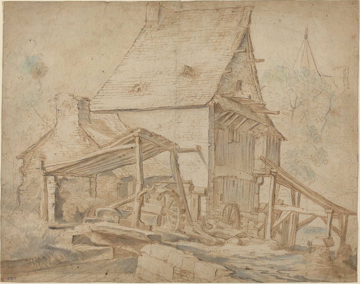 En gammel vandmølle af Cornelis Willaerts