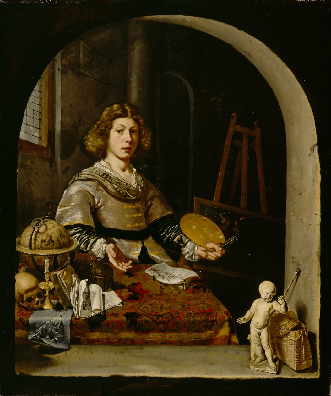 Kunstneren i sit atelier, ca. 1665-70 af Cornelis attr. to Bisschop