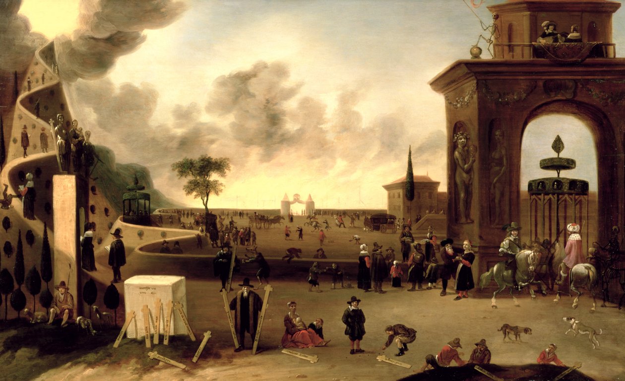 Den smalle port til himlen og den brede port til helvede af Cornelis de Bie