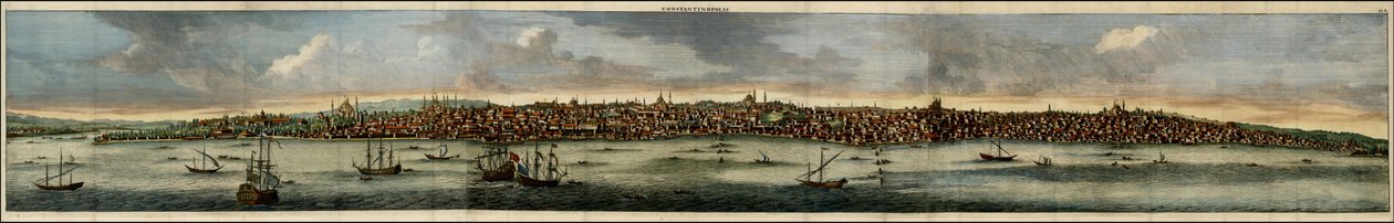 Koloreret udsigt over Konstantinopel fra 1698 af Cornelis De Bruyn af Cornelis de Bruijn