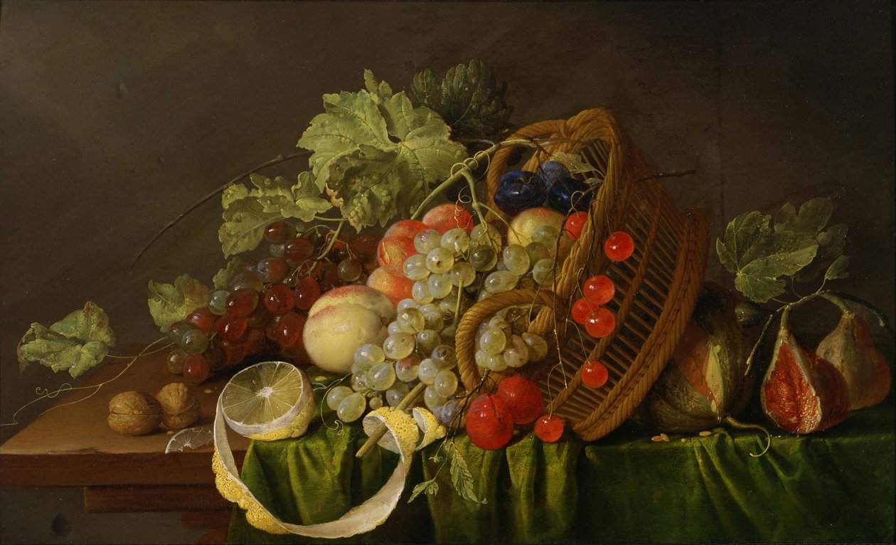 Stilleben med frugtkurv. af Cornelis de Heem