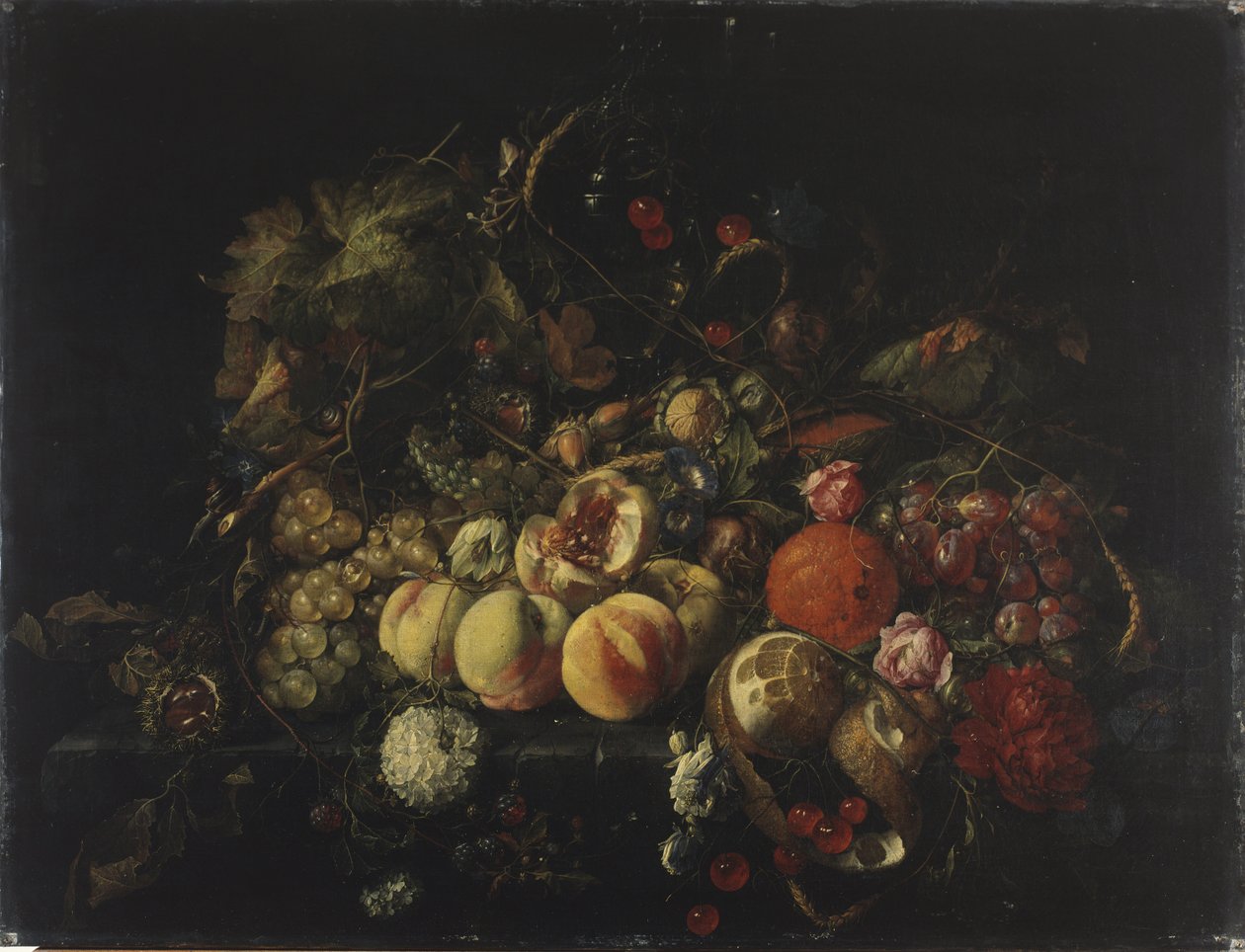 Stilleben med blomster og frugter af Cornelis de Heem