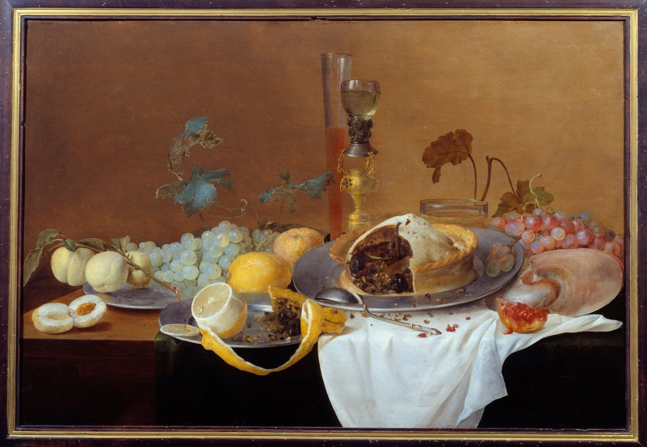 Stilleben med Pate-maleri af Cornelis de Heem (1631-1695) 1600-tallets Nantes, Musee des Beaux Arts af Cornelis de Heem