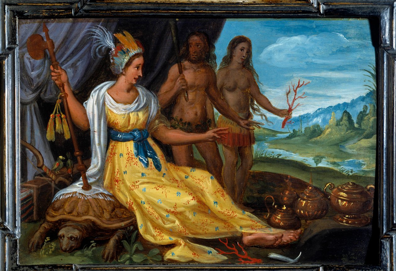 Fire dele af verden: Amerika. Maleri af Cornelis De Baellieur (1607-1671), flamsk skole af Cornelis de I Baellieur