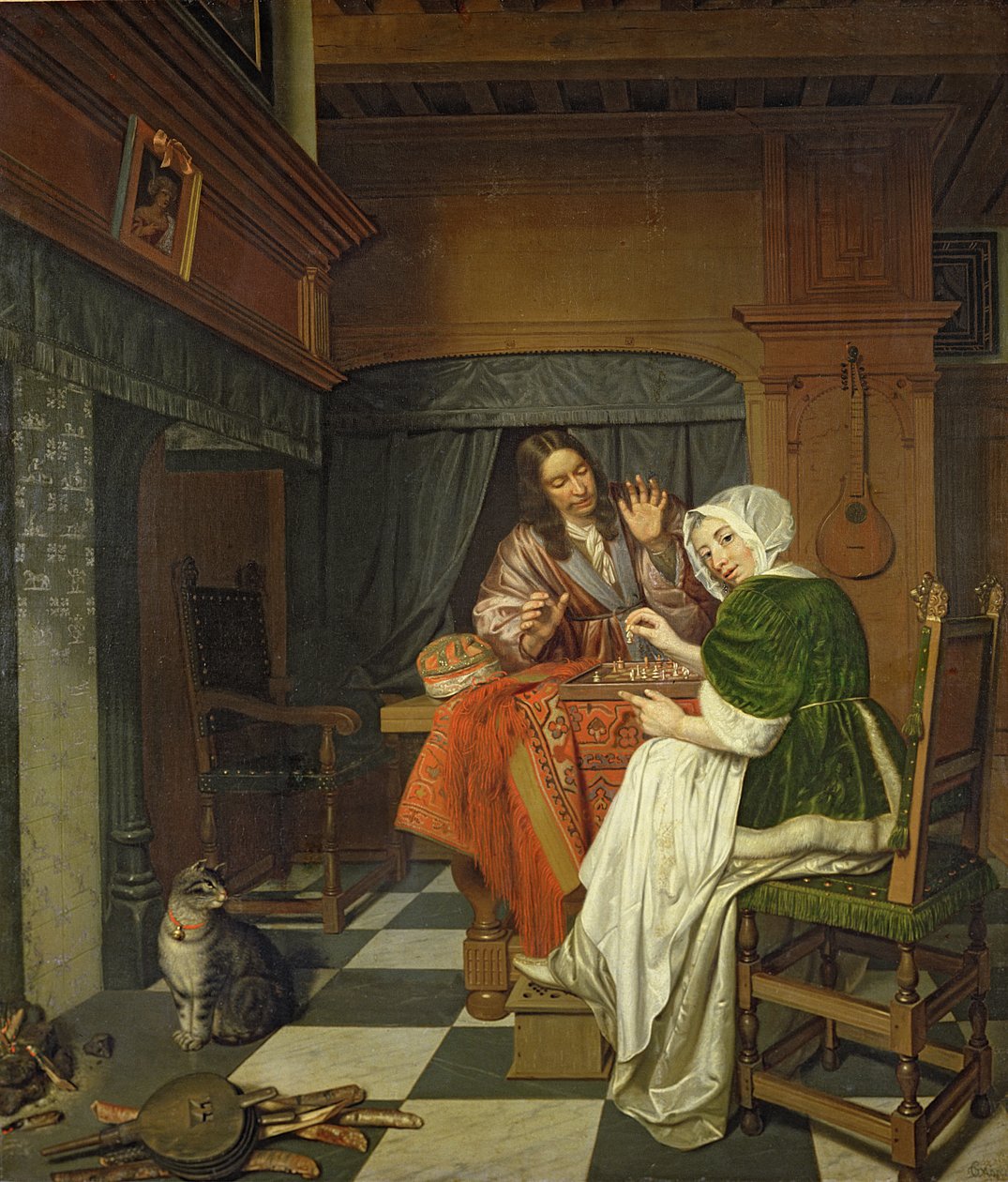 Skakspillerne, ca. 1670 af Cornelis de Man