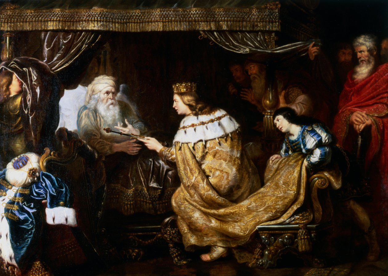 David præsenterer sceptret for Salomon, begyndelsen af det 17. århundrede af Cornelis de Vos