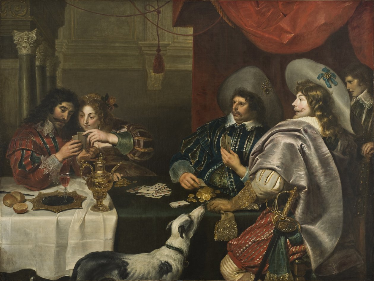 Kortspillet - Kortspillet, af Vos, Cornelis de (1584-1651). Olie på lærred. Størrelse: 171x228cm. Nationalmuseum Stockholm af Cornelis de Vos