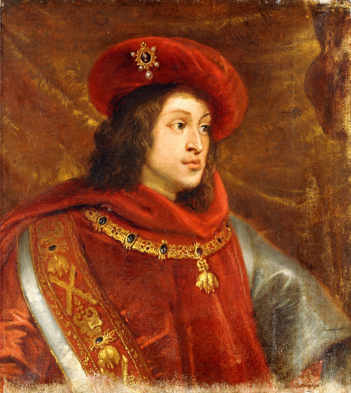 Portræt af Filip I af Spanien, med brystlængde, iført Det Gyldne Skindorden, af Cornelis de Vos