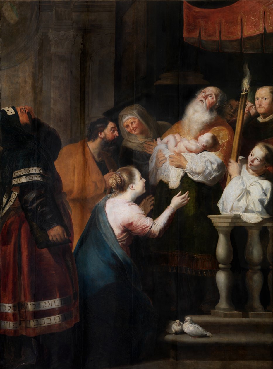 Rensningen af præsentationen i templet (olie på panel) af Cornelis de Vos