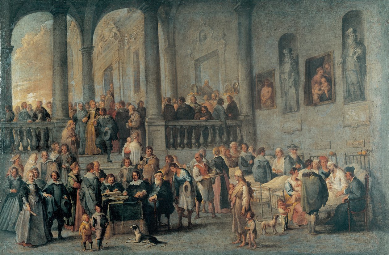 At besøge de syge af Wael, Cornelis, af (1592-1667). Olie på lærred, størrelse: 99x152, ca. 1640, Strada Nuovas museum, Genova af Cornelis de Wael