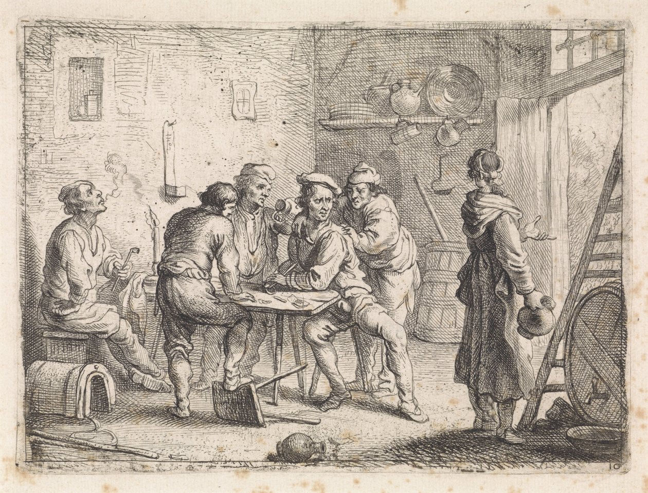 Kvinde forlader kro af Cornelis de Wael