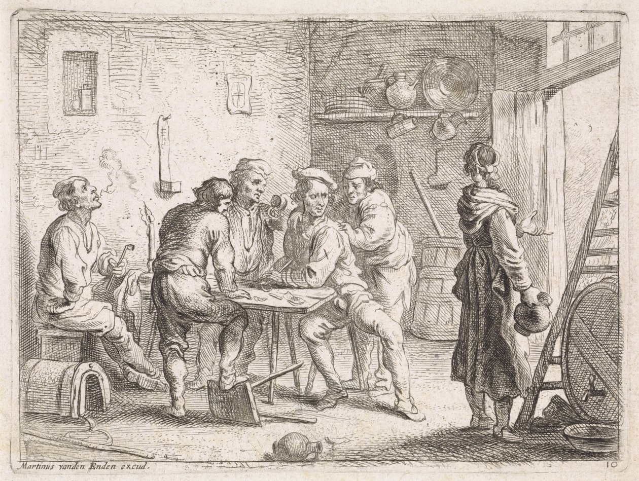 Kvinde forlader kro af Cornelis de Wael