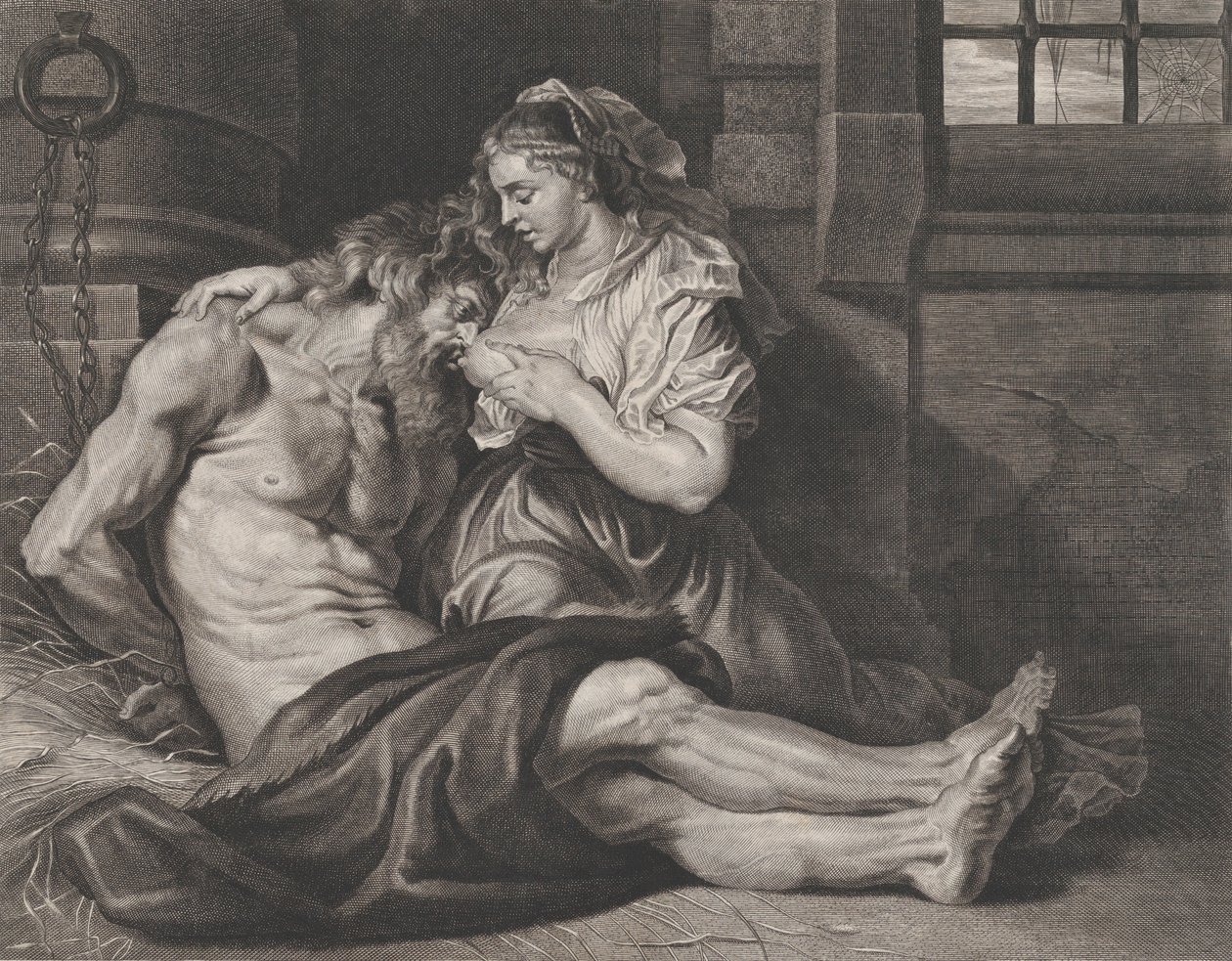 Cimon og Pero, ca. 1650-80. af Cornelis van Caukercken