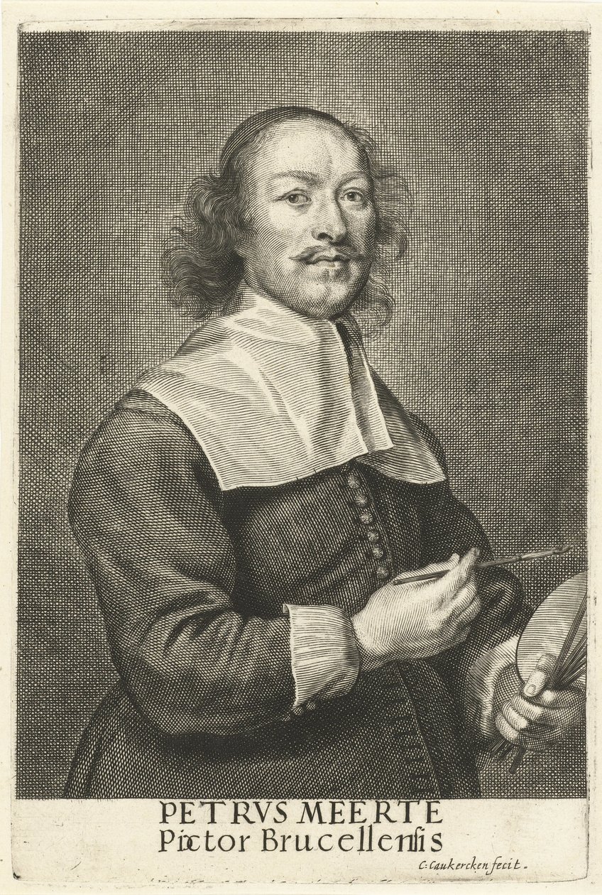 Portræt af maleren Petrus Meerte af Cornelis van Caukercken