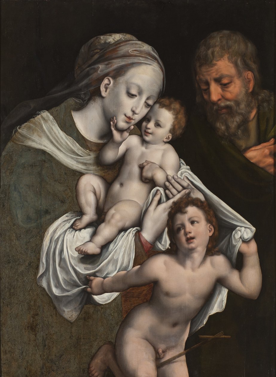 Den hellige familie med spædbarnet St. John af Cornelis van Cleve