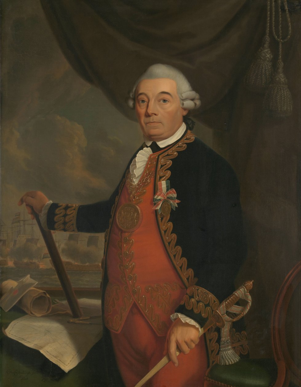 Portræt af Johan Arnold Zoutman Johan Arnold Zoutman (1724-93), viceadmiral af Cornelis van Cuylenburgh (II)