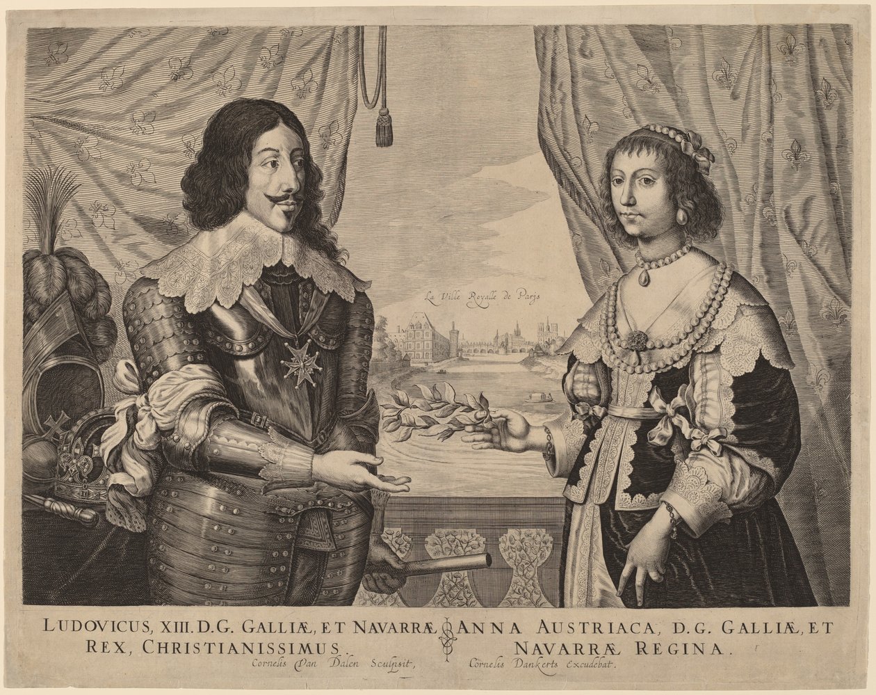 Kong Ludvig XIII af Frankrig og Anne af Østrig af Cornelis van Dalen I