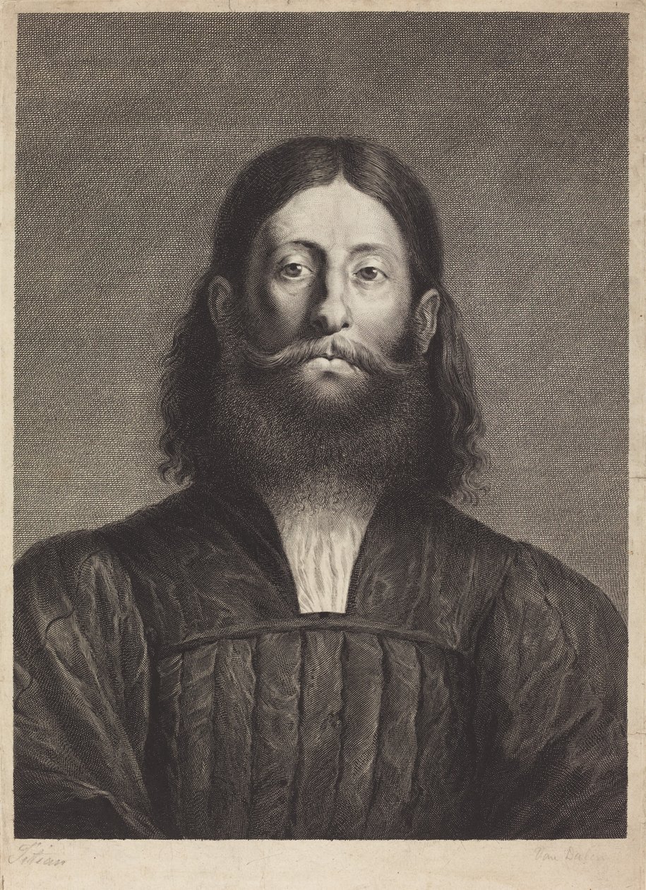 Giorgione Barbarelli af Cornelis van Dalen I, after Titian