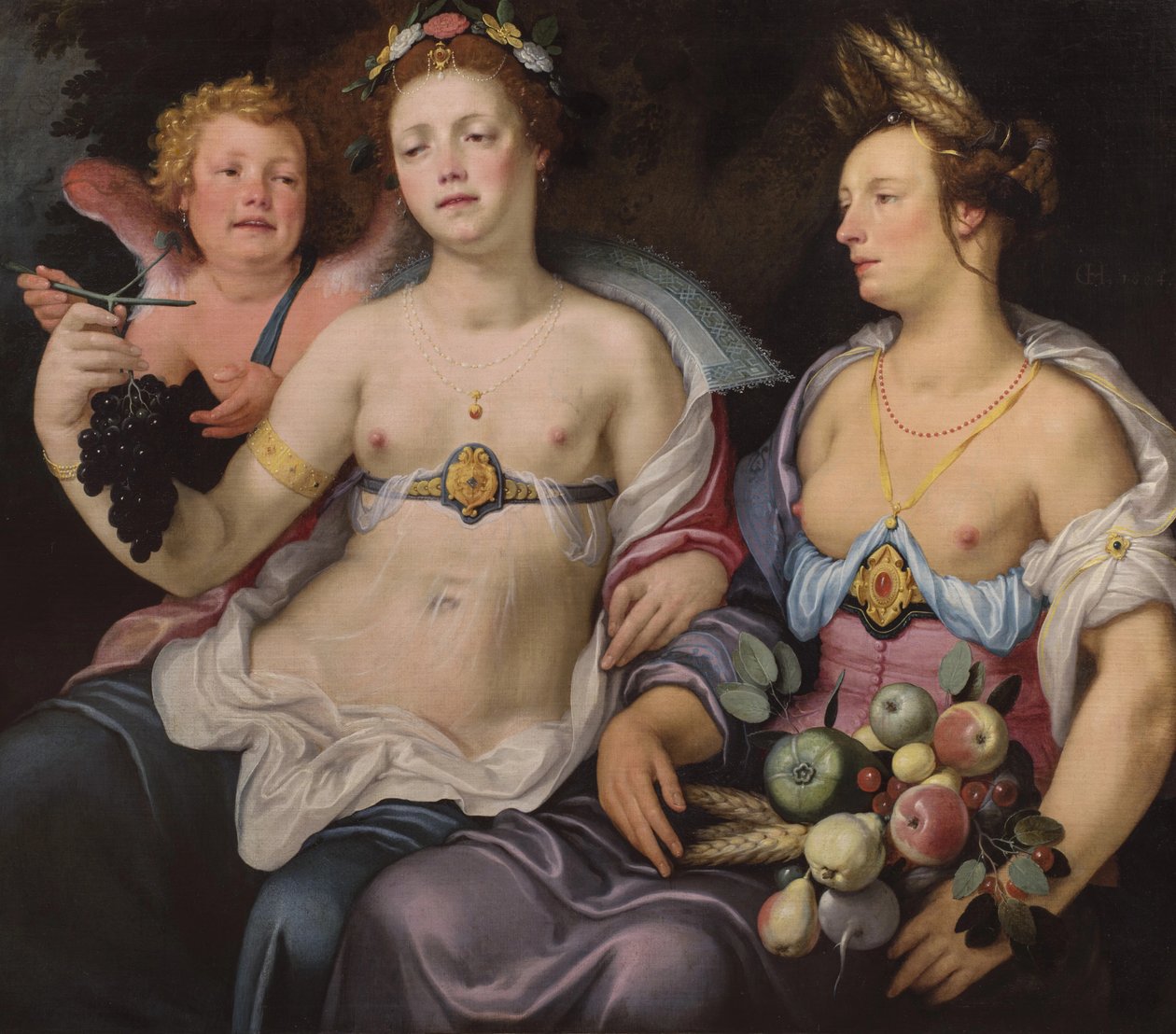 Venus, Amor og Ceres af Cornelis van Haarlem