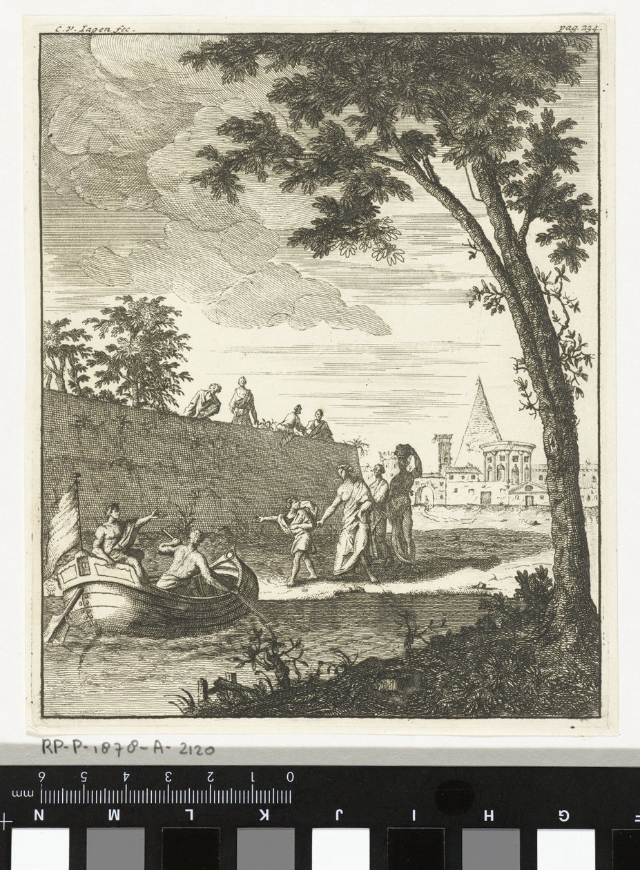 Landskab med båd af Cornelis van Jagen