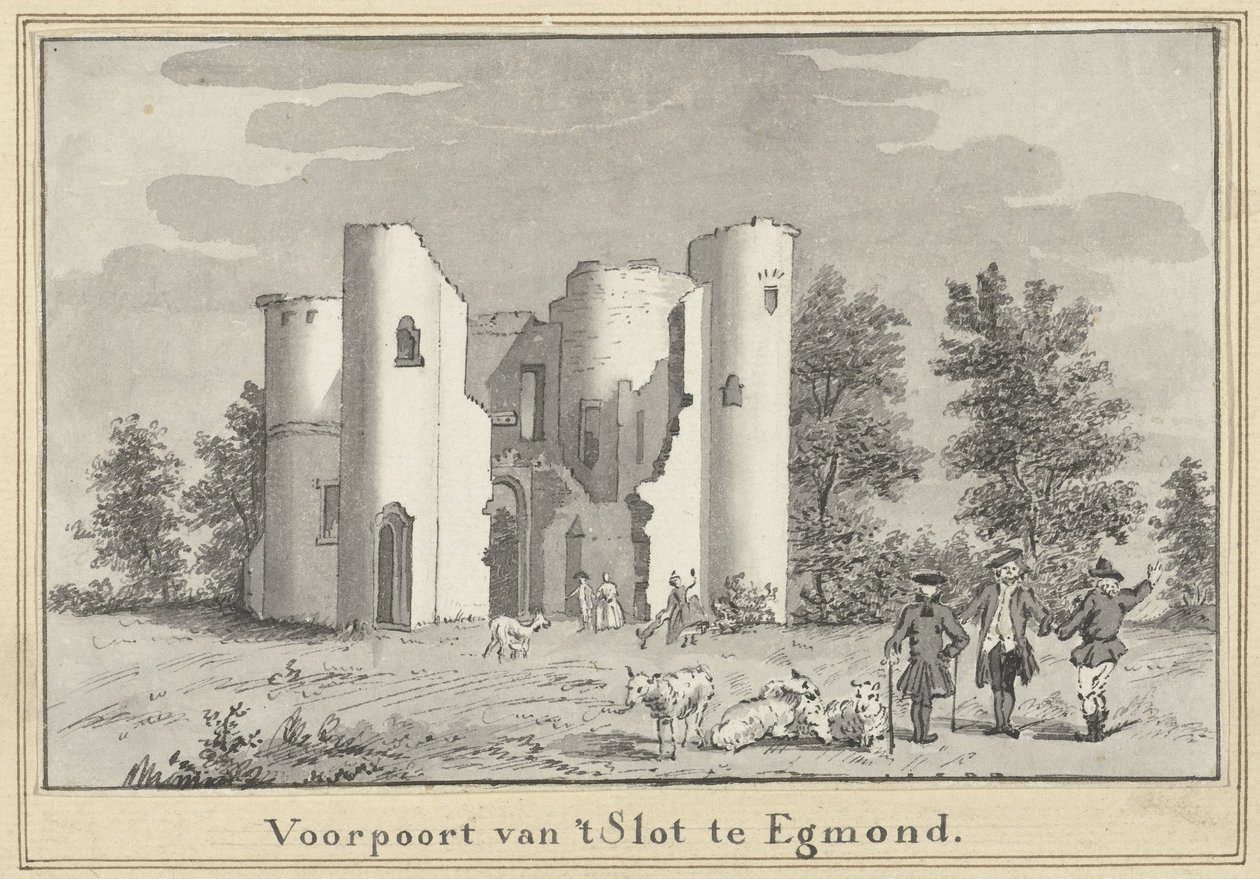Ruinerne af slottet i Egmond af Cornelis van Noorde (attributed to)