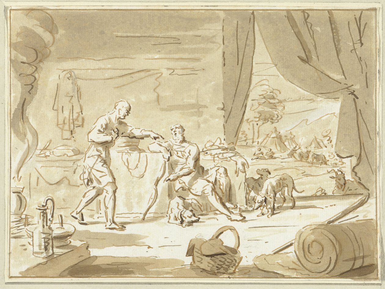 Esau sælger sin førstefødselsret til Jakob af Cornelis van Noorde