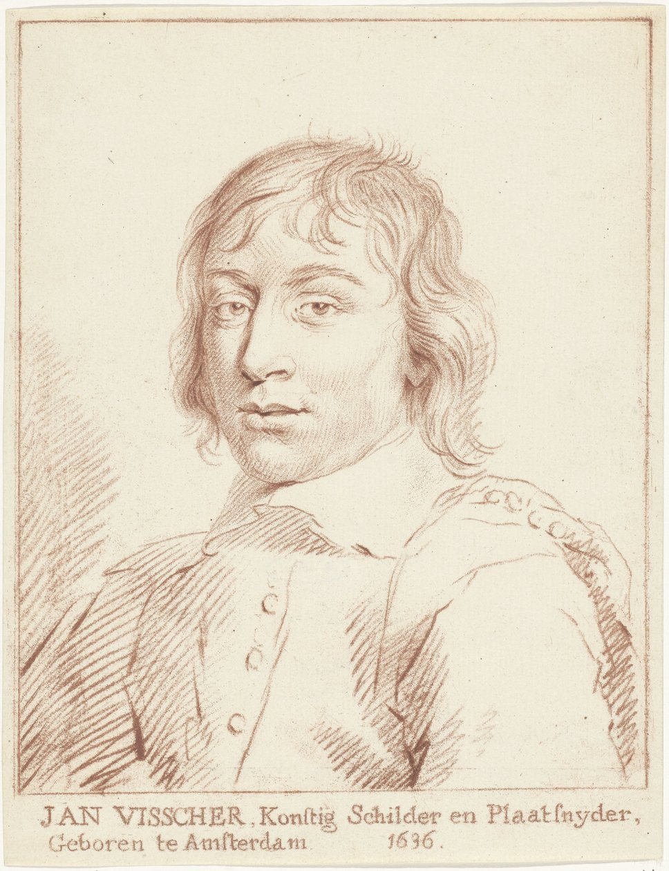 Portræt af Jan de Visscher af Cornelis van Noorde