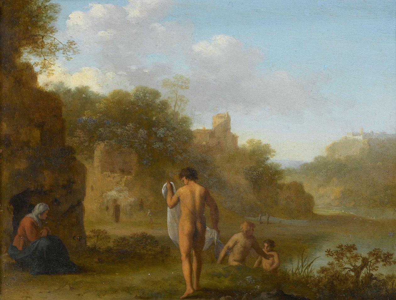 Badende Mænd af Cornelis van Poelenburch