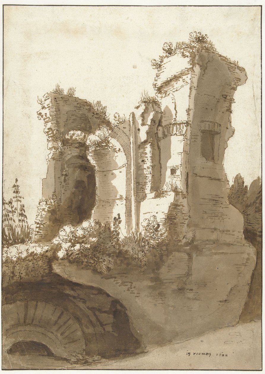 Ruin af det såkaldte Palazzo Maggiore på Palatinerhøjen af Cornelis van Poelenburch