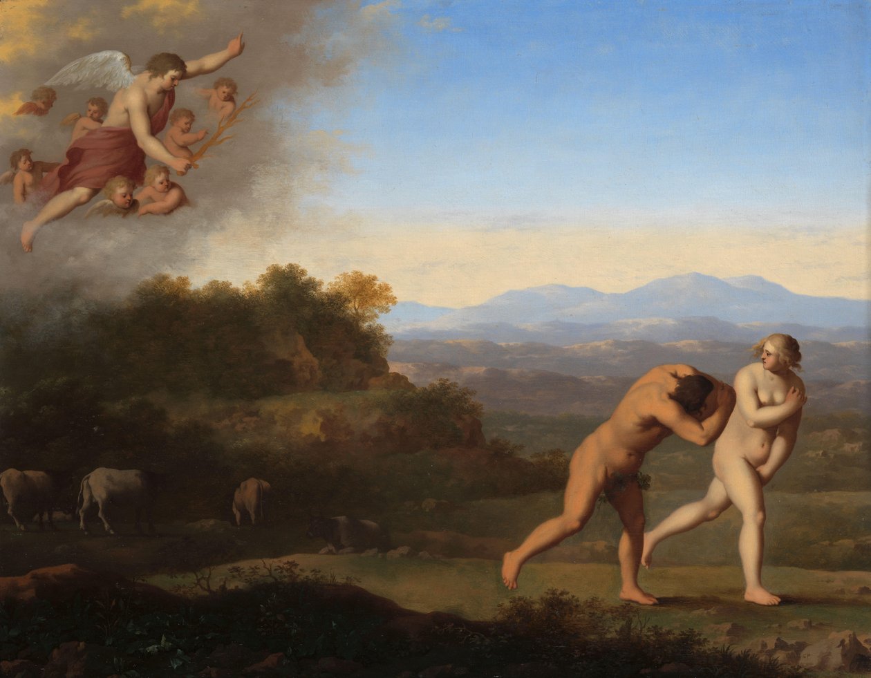 Uddrivelsen fra Paradis Uddrivelsen fra paradis (1. Mosebog 3:23-24) af Cornelis van Poelenburch