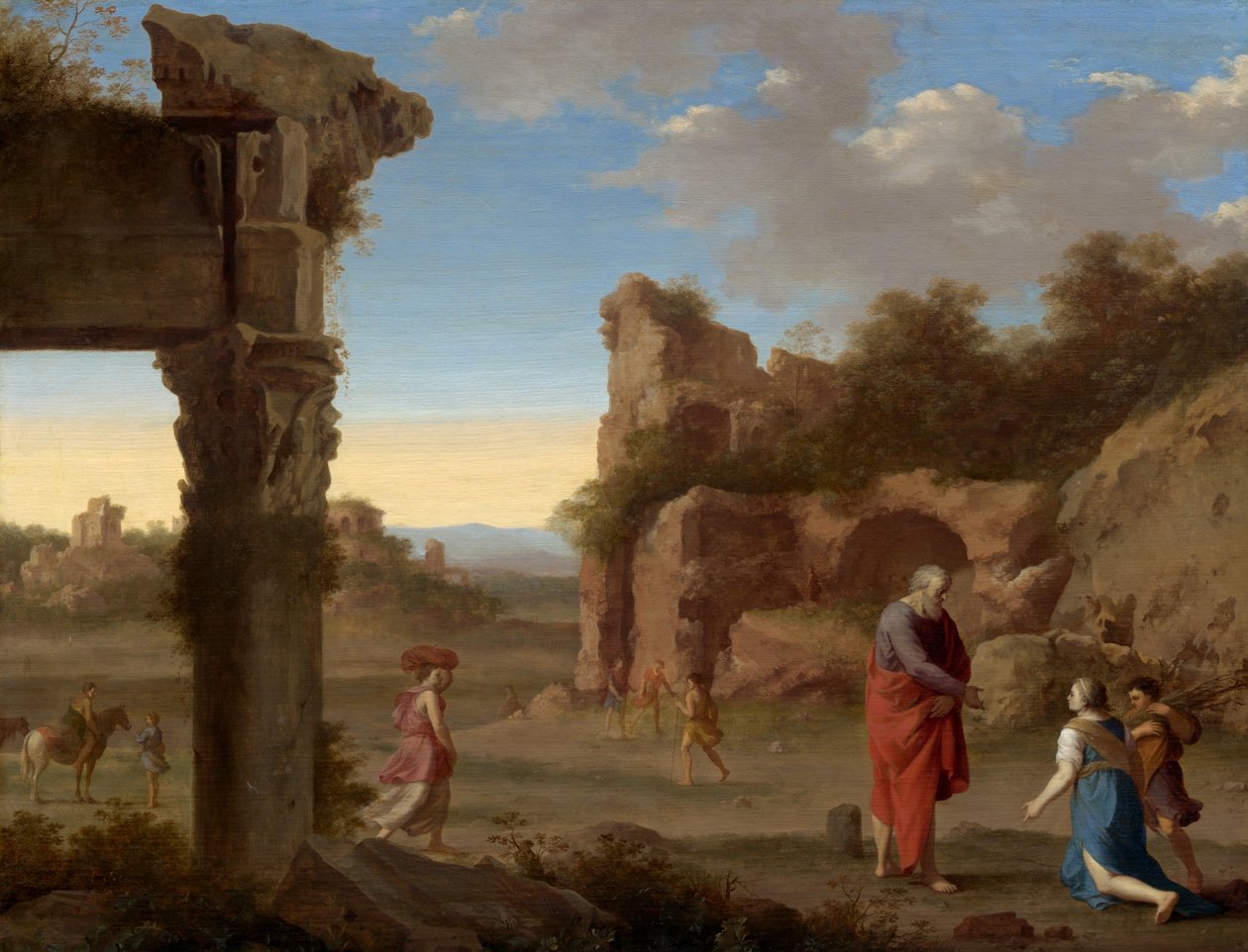 Profeten Elias og enken fra Zarefat, ca. 1630. af Cornelis van Poelenburch