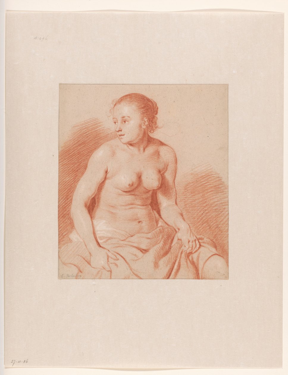 Siddende nøgen kvinde af Cornelis van Poelenburch