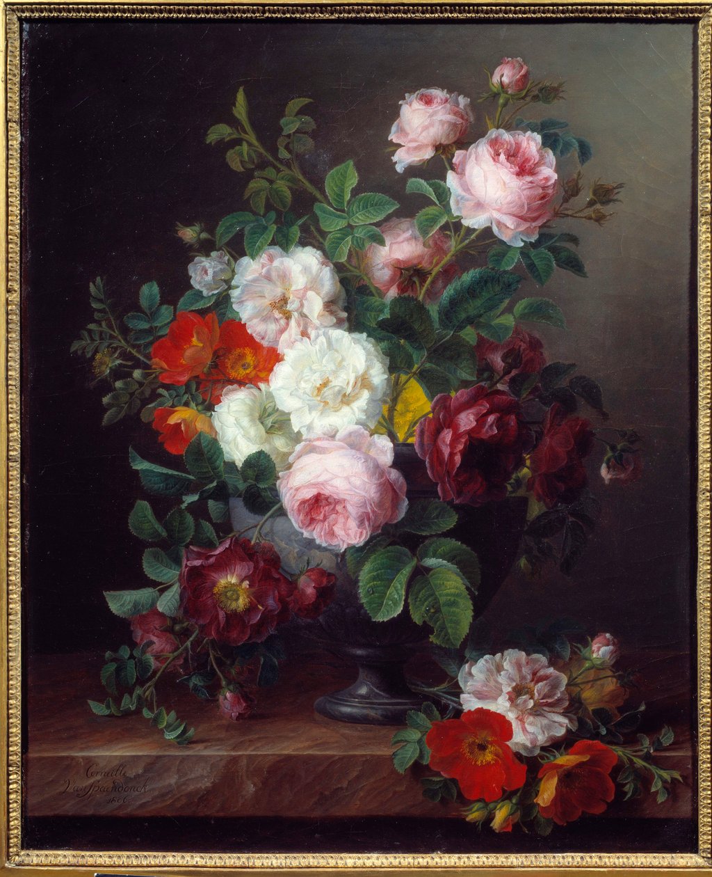Blomstervasemaleri af Crow Van Spaendonck (1756-1840) 1806 Lyon, Museum of Fine Arts af Cornelis van Spaendonck