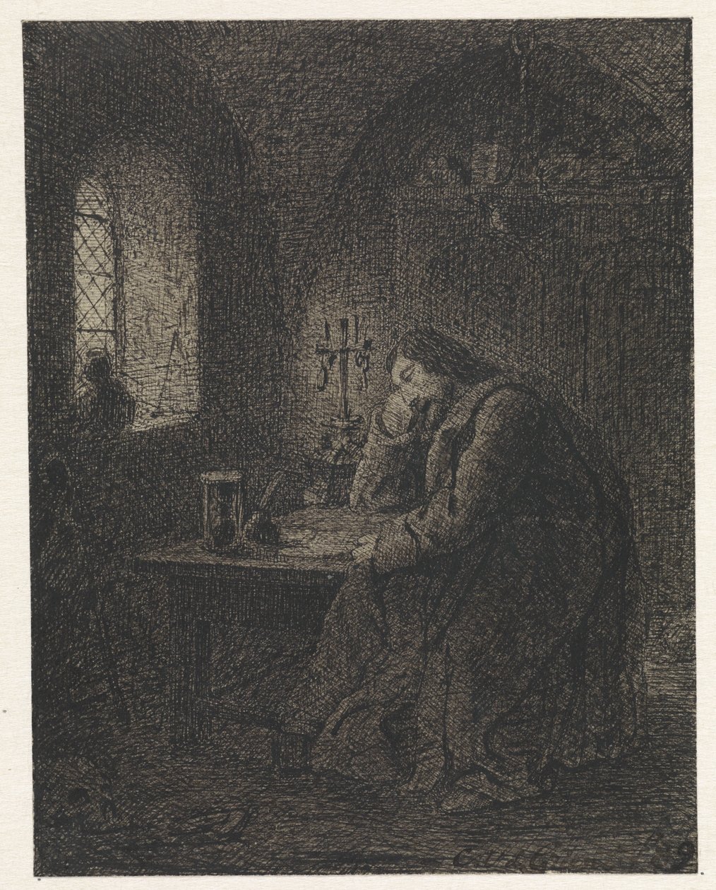 Lærer i studieværelse af Cornelis van der Griendt
