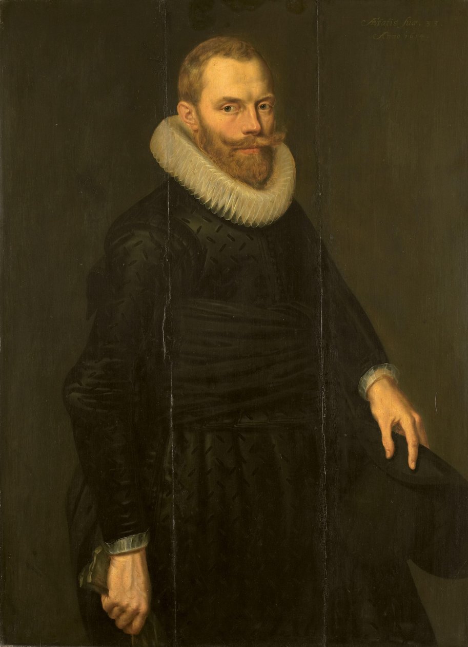 Portræt af Dirck Hasselaer af Cornelis van der Voort