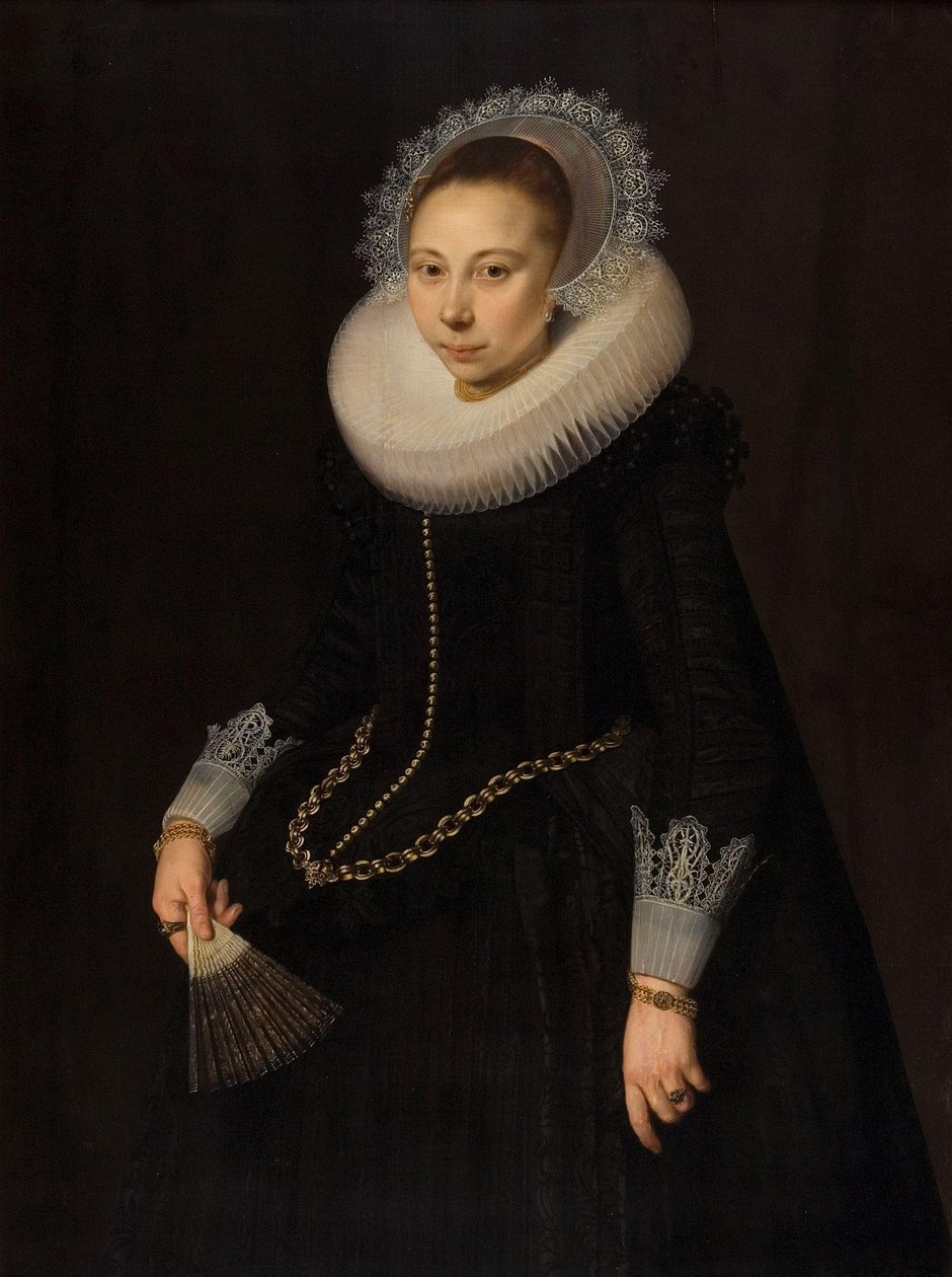 Portræt af Maria Overrijn van Schoterbosch (1599/1600-1638) af Cornelis van der Voort