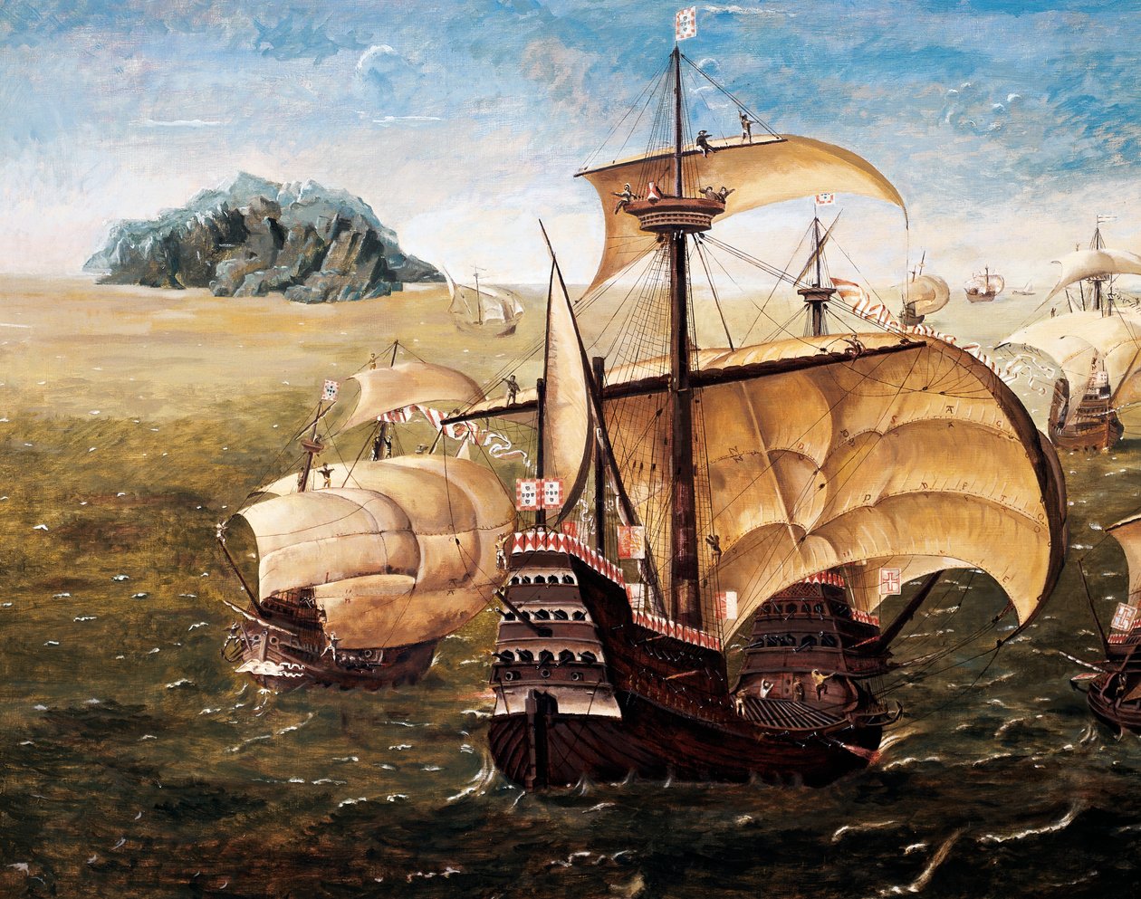 Den portugisiske flåde, kopi af maleri af Cornelis Anthonisz On (1499-1557) af Cornelisz Anthonisz